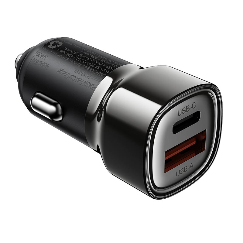Адаптер автомобільний ACEFAST PD45W (USB-C+USB-A) car charger B20 grey (6974316287162) Сірий на малюнкі №5