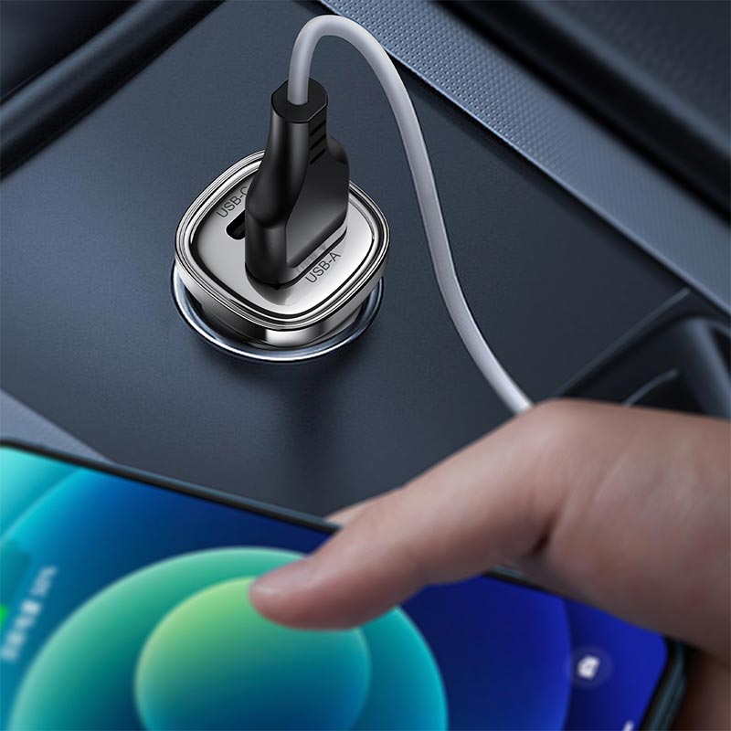 Адаптер автомобільний ACEFAST PD45W (USB-C+USB-A) car charger B20 grey (6974316287162) Сірий на малюнкі №8