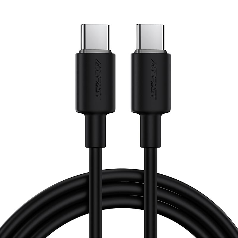 Кабель ACEFAST USB-C to USB-C silicone charging data cable C25-03 |1.2m, 60W| black (6974316287063) Черный на картинке №1