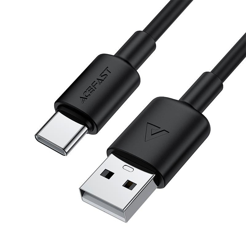 Кабель ACEFAST USB-A to USB-C silicone charging data cable C29-04 |2m, 3A| black (6974316287865) Черный на картинке №4