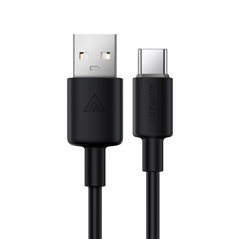 Кабель ACEFAST USB-A to USB-C silicone charging data cable C29-04 |2m, 3A| black (6974316287865) Черный на картинке №5