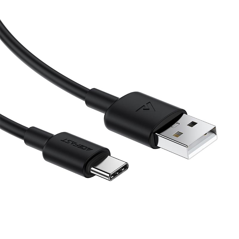 Кабель ACEFAST USB-A to USB-C silicone charging data cable C29-04 |2m, 3A| black (6974316287865) Черный на картинке №6
