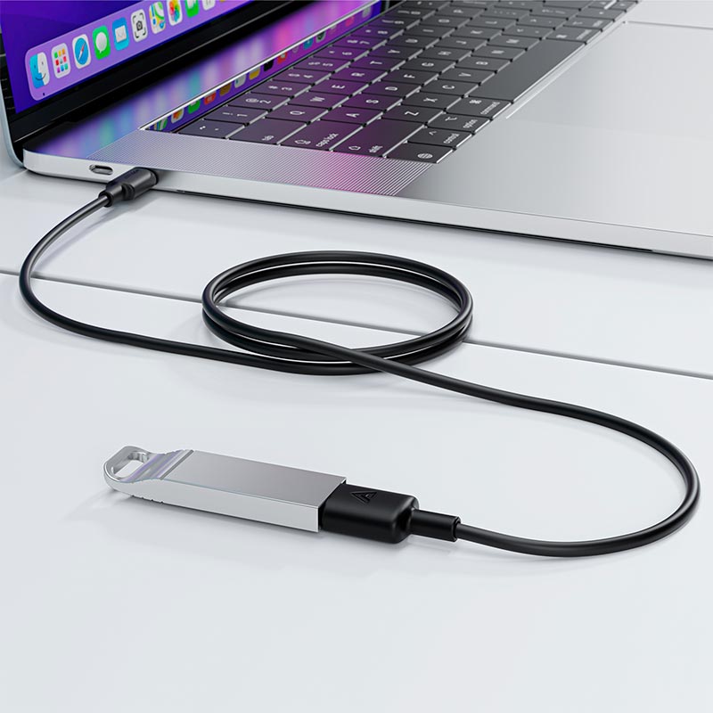 Кабель ACEFAST USB-A to USB-C silicone charging data cable C29-04 |2m, 3A| black (6974316287865) Черный на картинке №7