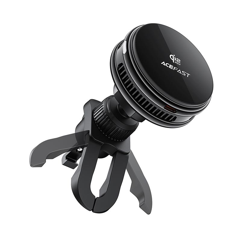 Автодержатель ACEFAST D66 QI2 25W cooling wireless charging car holder for air vent |4.7-6.9| black (6974316286769) Черный на картинке №4
