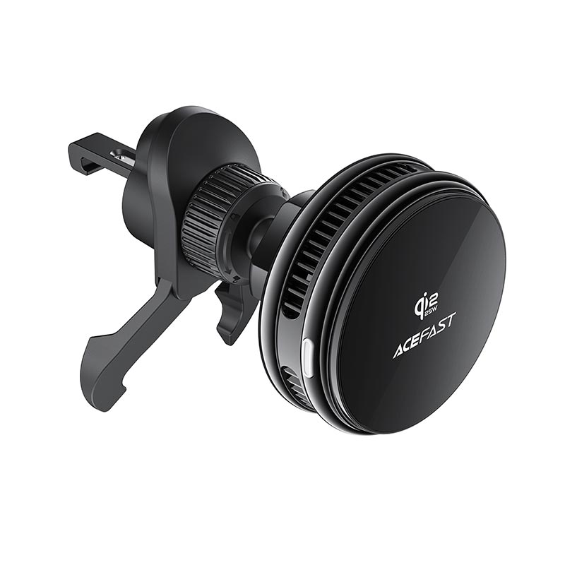 Автодержатель ACEFAST D66 QI2 25W cooling wireless charging car holder for air vent |4.7-6.9| black (6974316286769) Черный на картинке №5