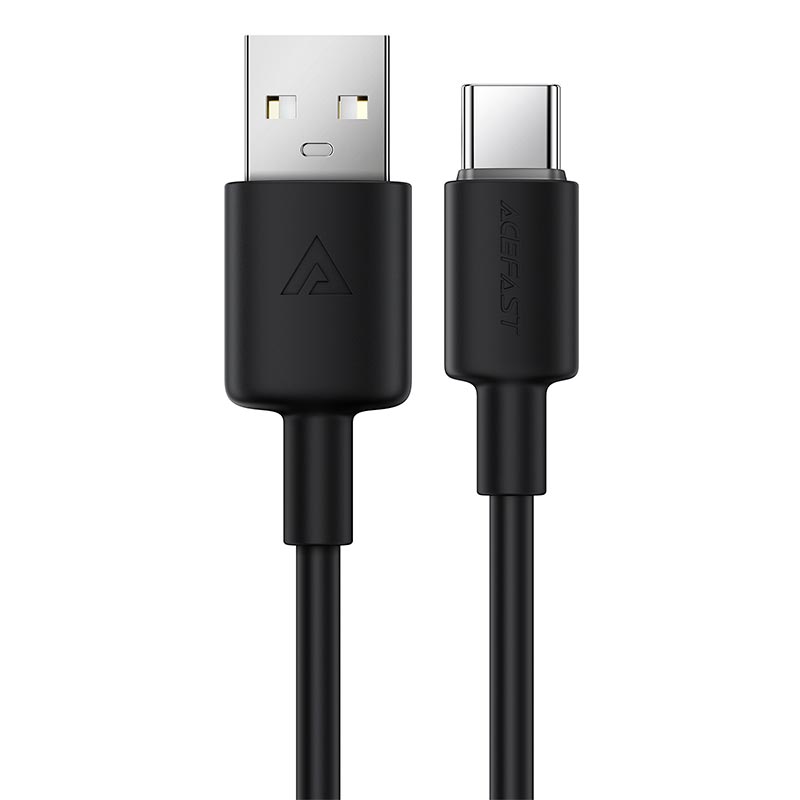 Кабель ACEFAST USB-A to USB-C silicone charging data cable C25-04 |1.2m, 3A| black (6974316287070) Черный на картинке №5