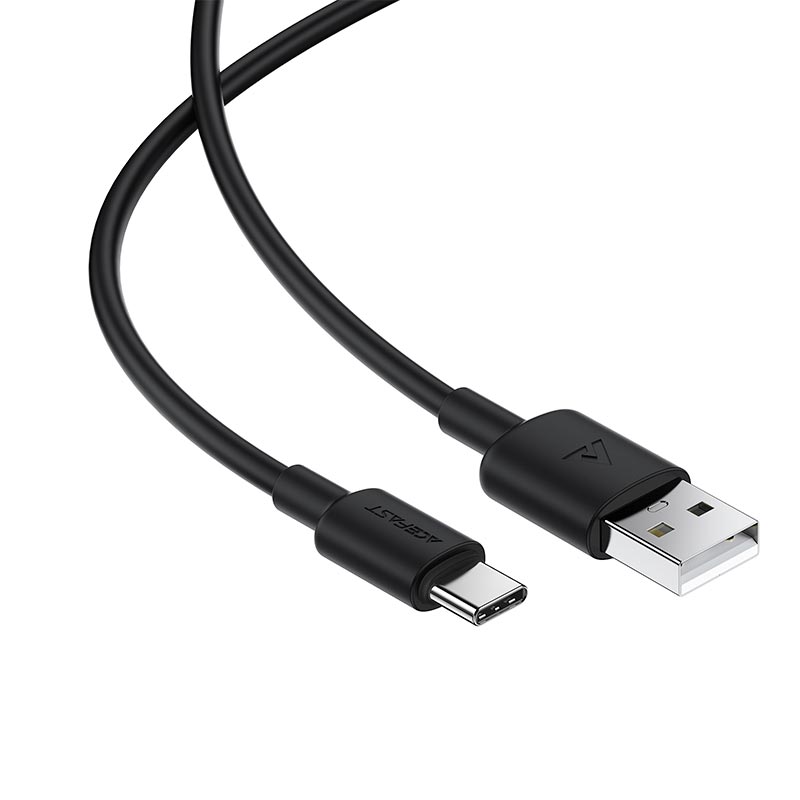 Кабель ACEFAST USB-A to USB-C silicone charging data cable C25-04 |1.2m, 3A| black (6974316287070) Черный на картинке №6