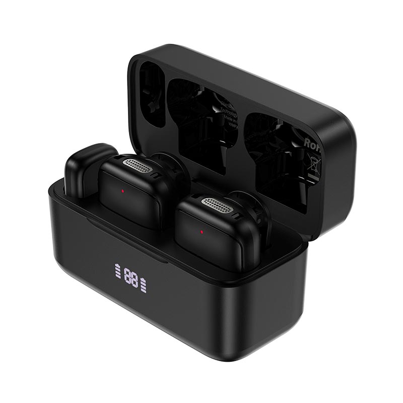 Мікрофон ACEFAST wireless lavalier microphone R6 |Type-C, 2mic, AI noise reduction, 4/27h, 50m, 50/400mAh| black (6974316287872) Чорний на малюнкі №8