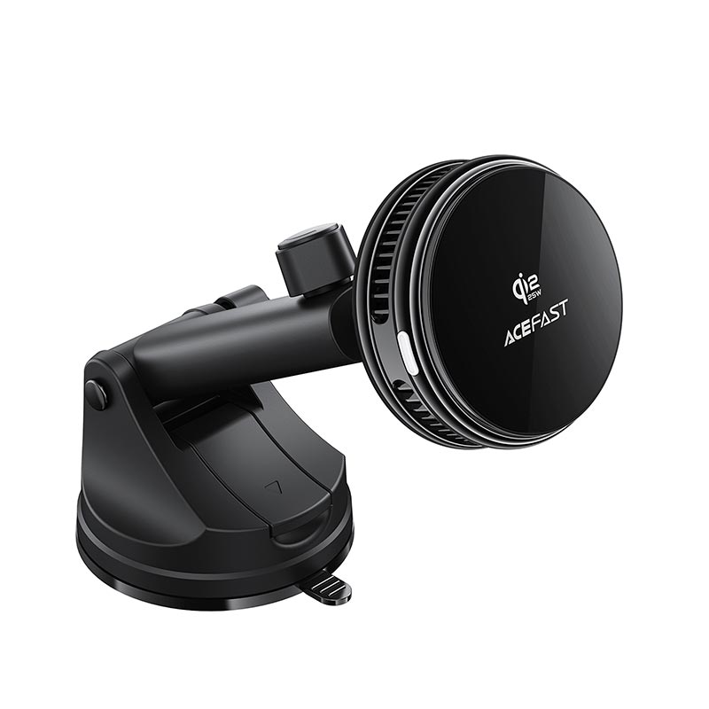 Автодержатель ACEFAST D67 QI2 25W cooling wireless charging car holder with suction cup |4.7-6.9| black (6974316286776) Черный на картинке №4