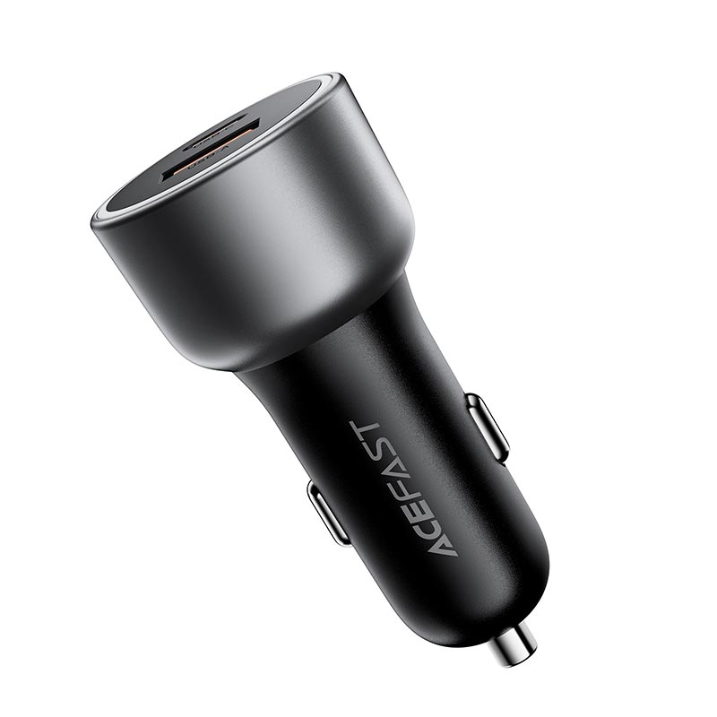 Адаптер автомобільний ACEFAST B21 car charger |1A/1C, 75W/3A, PD/QC| grey (6974316286684) Сірий на малюнкі №4