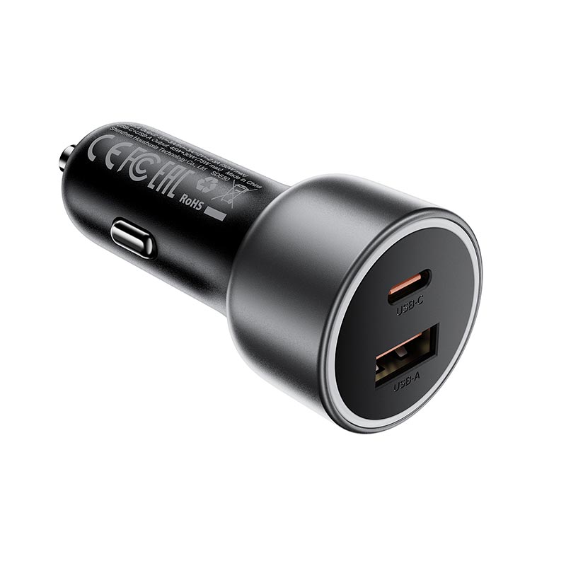 Адаптер автомобільний ACEFAST B21 car charger |1A/1C, 75W/3A, PD/QC| grey (6974316286684) Сірий на малюнкі №6