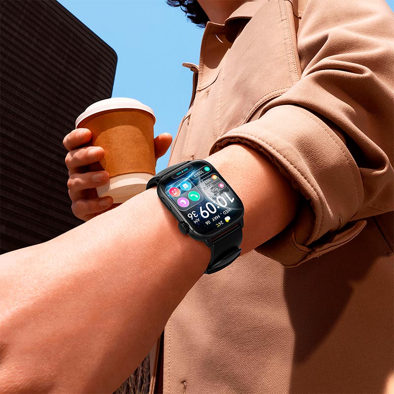 Smart Watch ACEFAST sports and health smart watch G1 IP68 |1.95 AMOLED, 410x502, BT5.3, 300mAh, 6 days| black (6974316287384) Черный на картинке №6