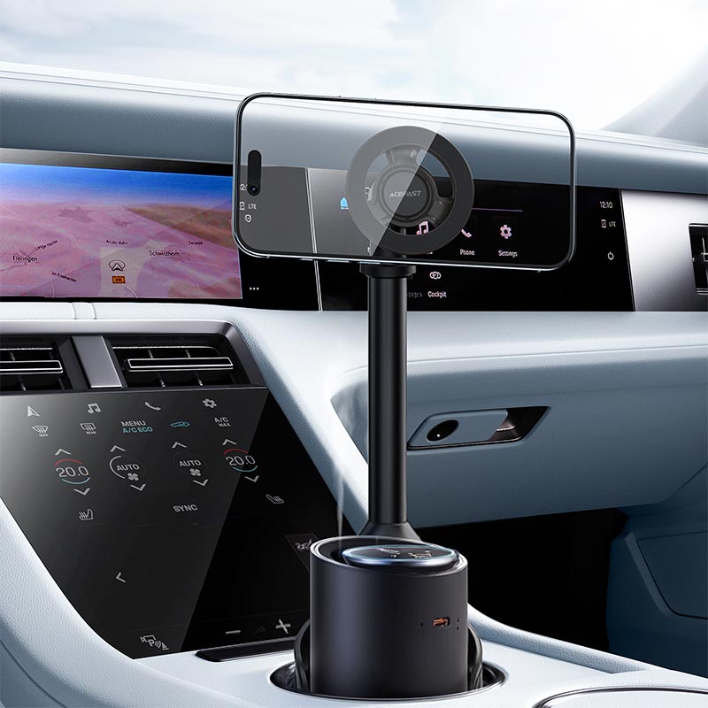 Тримач ACEFAST cup holder magnetic car holder D71 black (6974316287186) Чорний на малюнкі №7