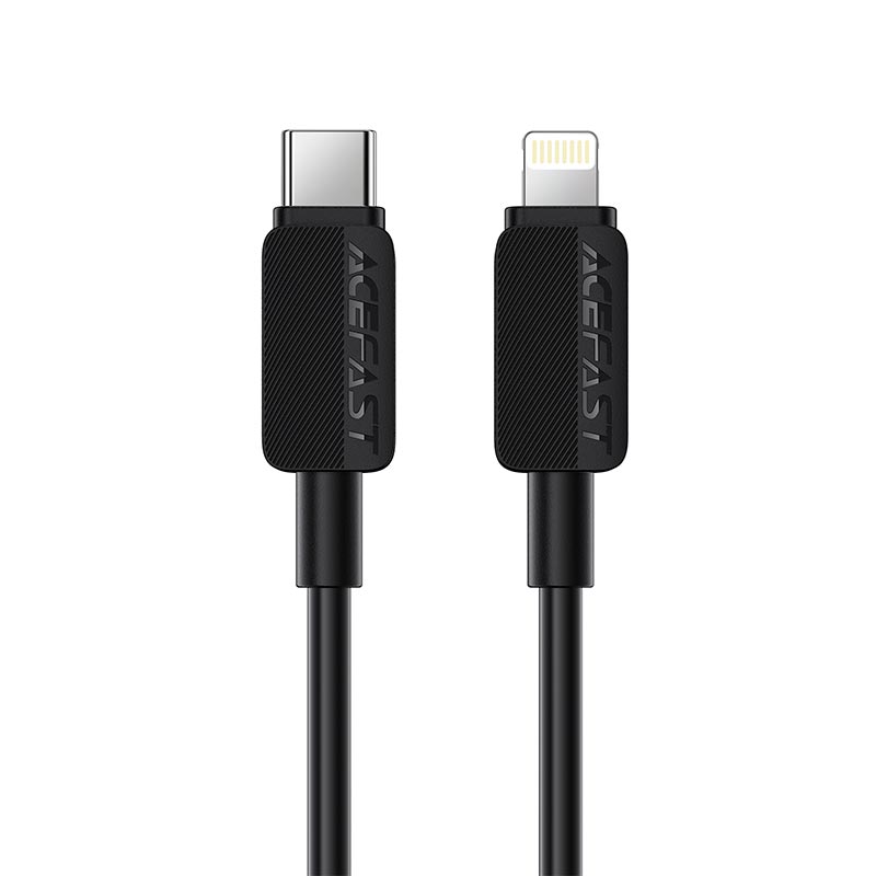 Кабель ACEFAST USB-C to Lightning PVC charging data cable C26-01 |1.2m, 30W| black (6974316287087) Черный на картинке №5