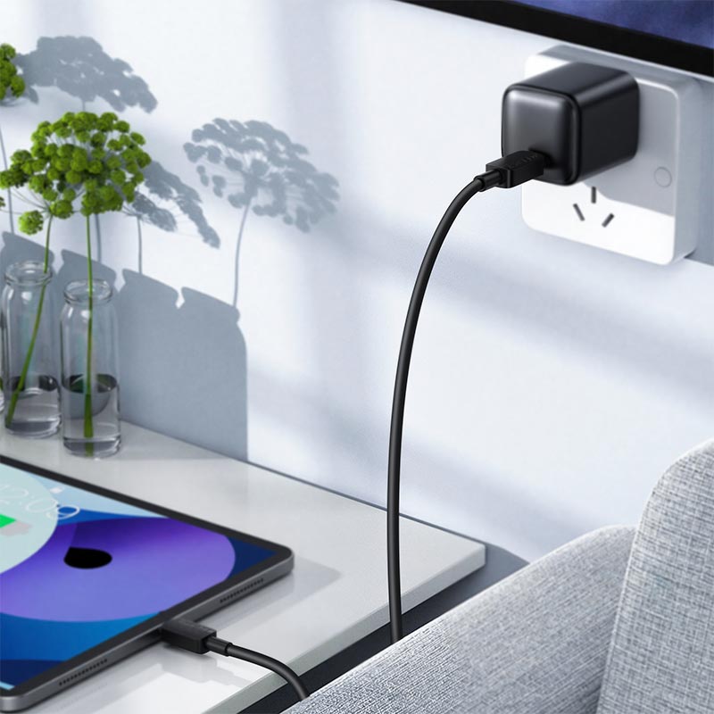 Кабель ACEFAST USB-C to Lightning PVC charging data cable C26-01 |1.2m, 30W| black (6974316287087) Черный на картинке №7