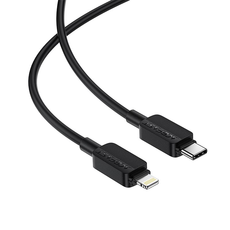 Кабель ACEFAST USB-C to Lightning PVC charging data cable C26-01 |1.2m, 30W| black (6974316287087) Черный на картинке №8