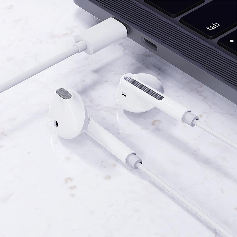 Наушники ACEFAST L13 USB-C semi-in-ear wired earphones with mic |DAC, 1.2m| white (6974316286691) Белый на картинке №8