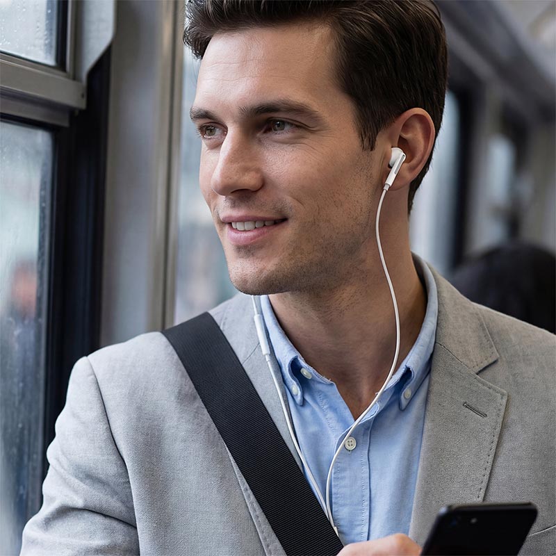 Наушники ACEFAST L13 USB-C semi-in-ear wired earphones with mic |DAC, 1.2m| white (6974316286691) Белый на картинке №9