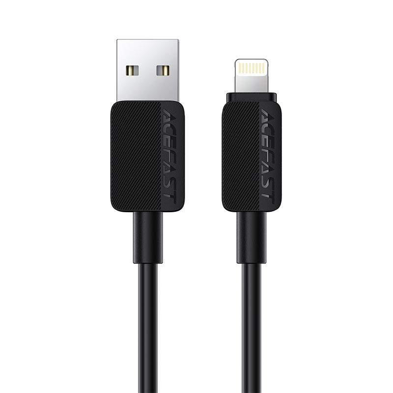 Кабель ACEFAST USB-A to Lightning PVC charging data cable C26-02 |1.2m, 2.4A| black (6974316287094) Черный на картинке №4