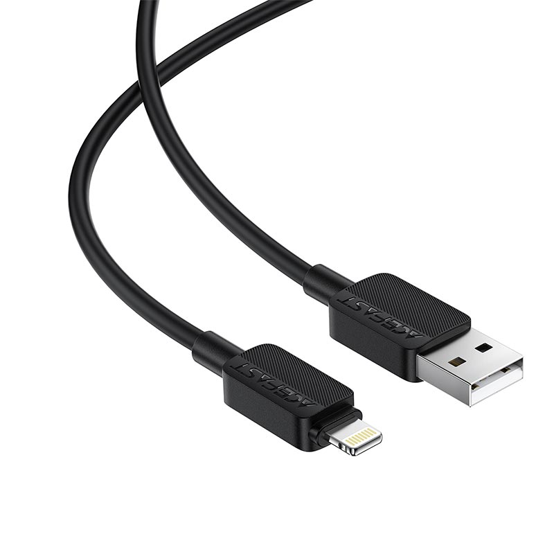 Кабель ACEFAST USB-A to Lightning PVC charging data cable C26-02 |1.2m, 2.4A| black (6974316287094) Черный на картинке №5