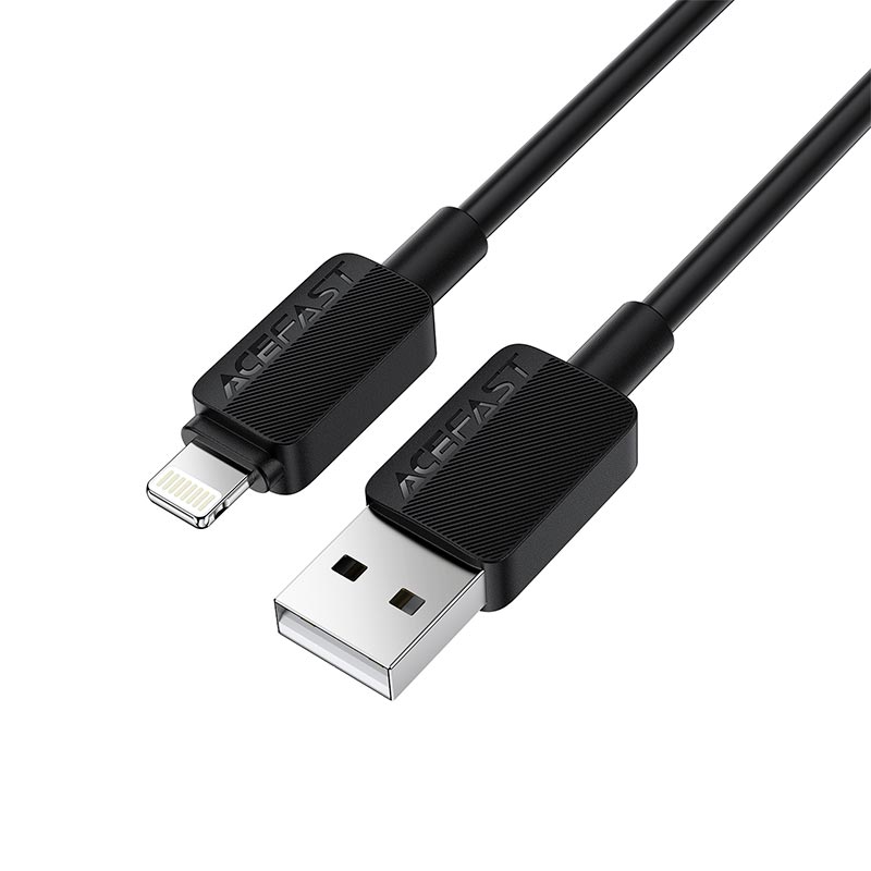 Кабель ACEFAST USB-A to Lightning PVC charging data cable C26-02 |1.2m, 2.4A| black (6974316287094) Черный на картинке №8