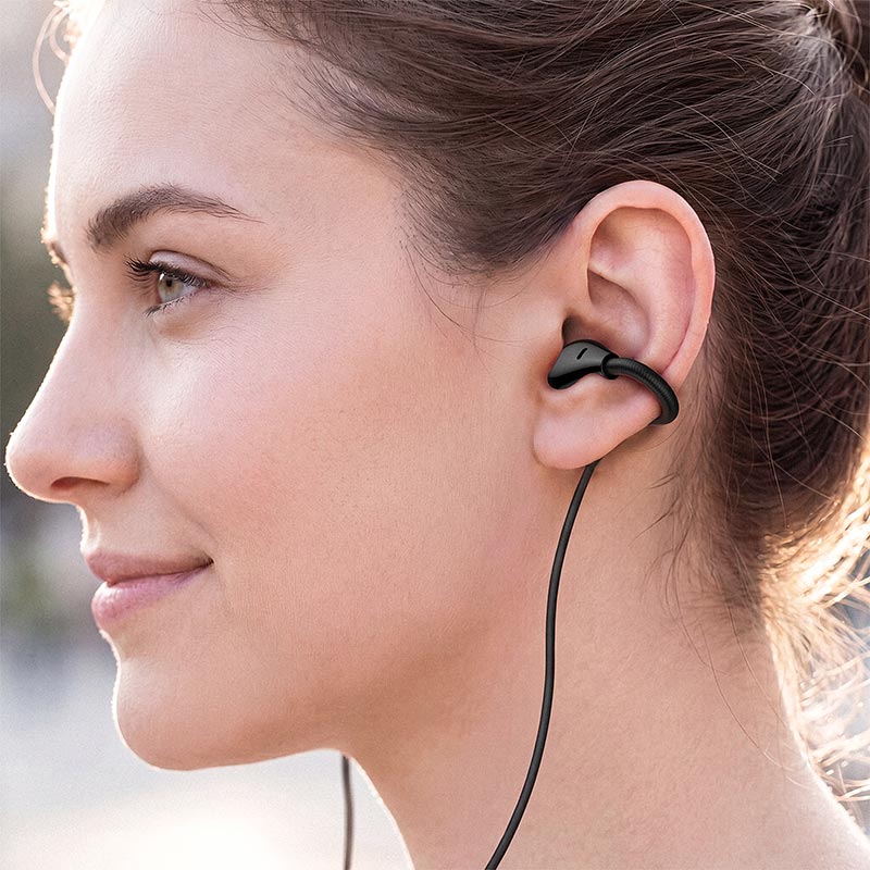 Навушники ACEFAST USB-C clip-on wired earphones with mic L16 |1.2m, 10mm, 16Ω| black (6974316287896) Чорний на малюнкі №9