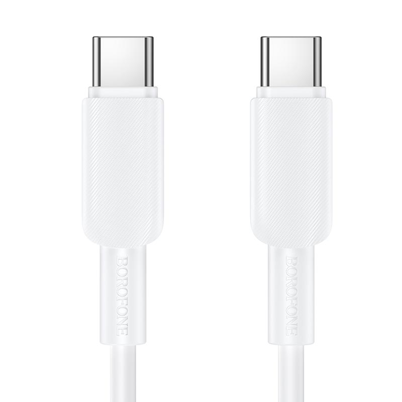 Кабель BOROFONE USB-C to USB-C Regalo PVC charging data cable BX127 |1m, 60W/3A, 20pcs/can| white (6941991129803) Білий на малюнкі №2