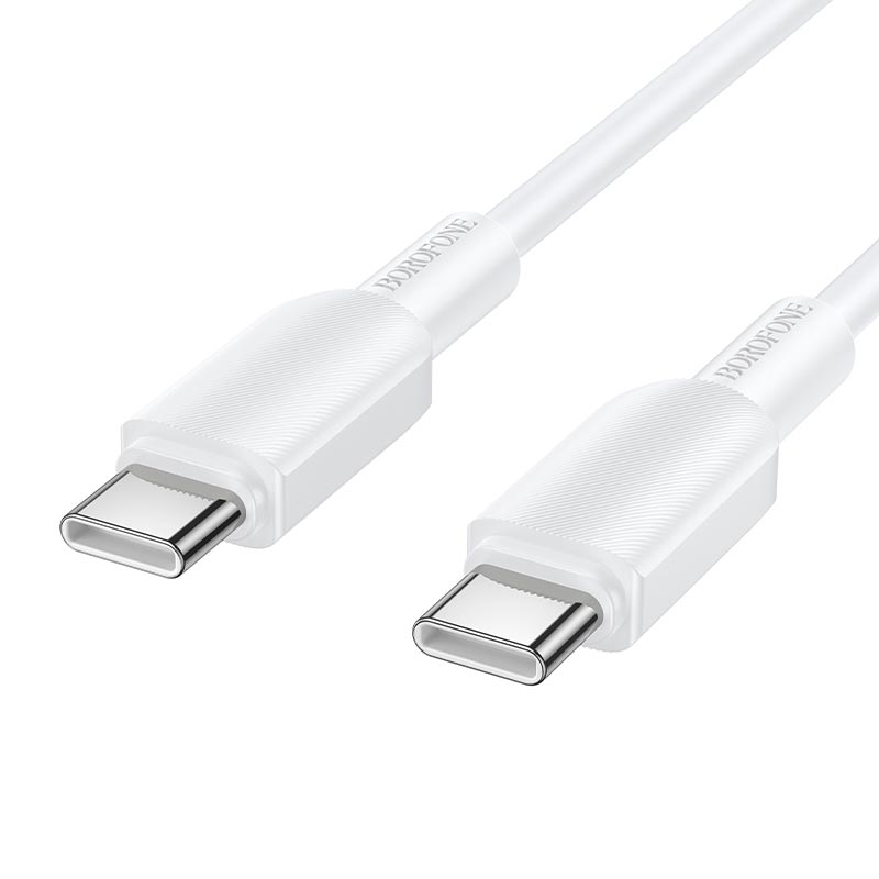 Кабель BOROFONE USB-C to USB-C Regalo PVC charging data cable BX127 |1m, 60W/3A, 20pcs/can| white (6941991129803) Білий на малюнкі №4