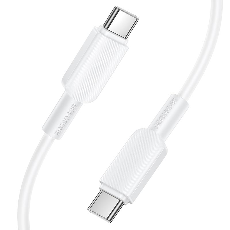 Кабель BOROFONE USB-C to USB-C Regalo PVC charging data cable BX127 |1m, 60W/3A, 20pcs/can| white (6941991129803) Білий на малюнкі №5