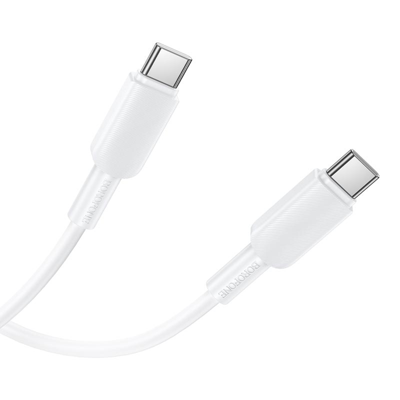 Кабель BOROFONE USB-C to USB-C Regalo PVC charging data cable BX127 |1m, 60W/3A, 20pcs/can| white (6941991129803) Білий на малюнкі №6