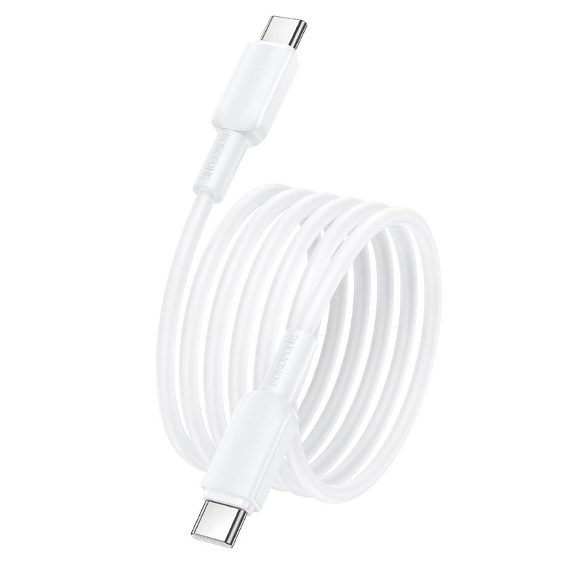 Кабель BOROFONE USB-C to USB-C Regalo PVC charging data cable BX127 |1m, 60W/3A, 20pcs/can| white (6941991129803) Білий на малюнкі №7