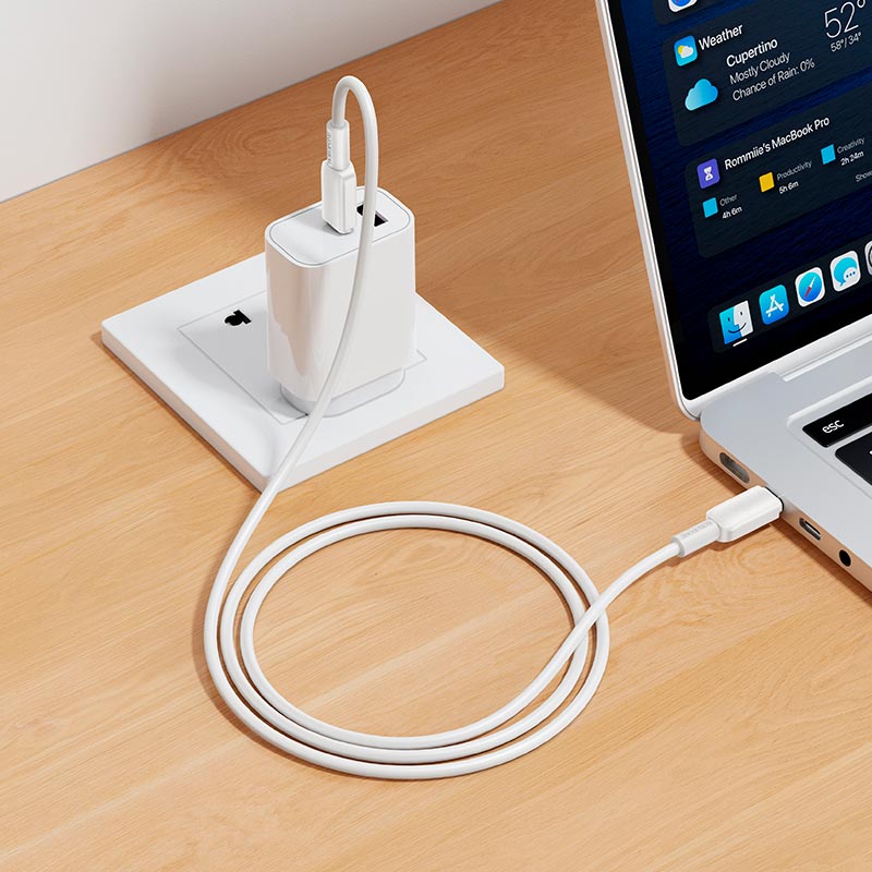 Кабель BOROFONE USB-C to USB-C Regalo PVC charging data cable BX127 |1m, 60W/3A, 20pcs/can| white (6941991129803) Білий на малюнкі №9