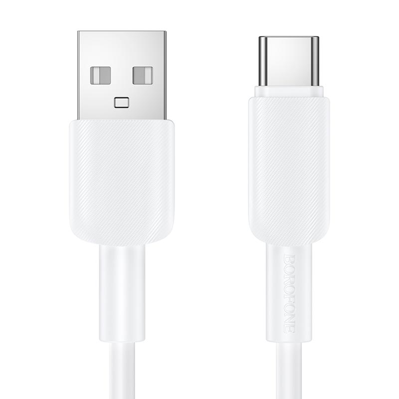 Кабель BOROFONE USB to Type-C Regalo PVC charging data cable BX127 |1m, 3A, 20pcs/can| white (6941991129797) Белый на картинке №1
