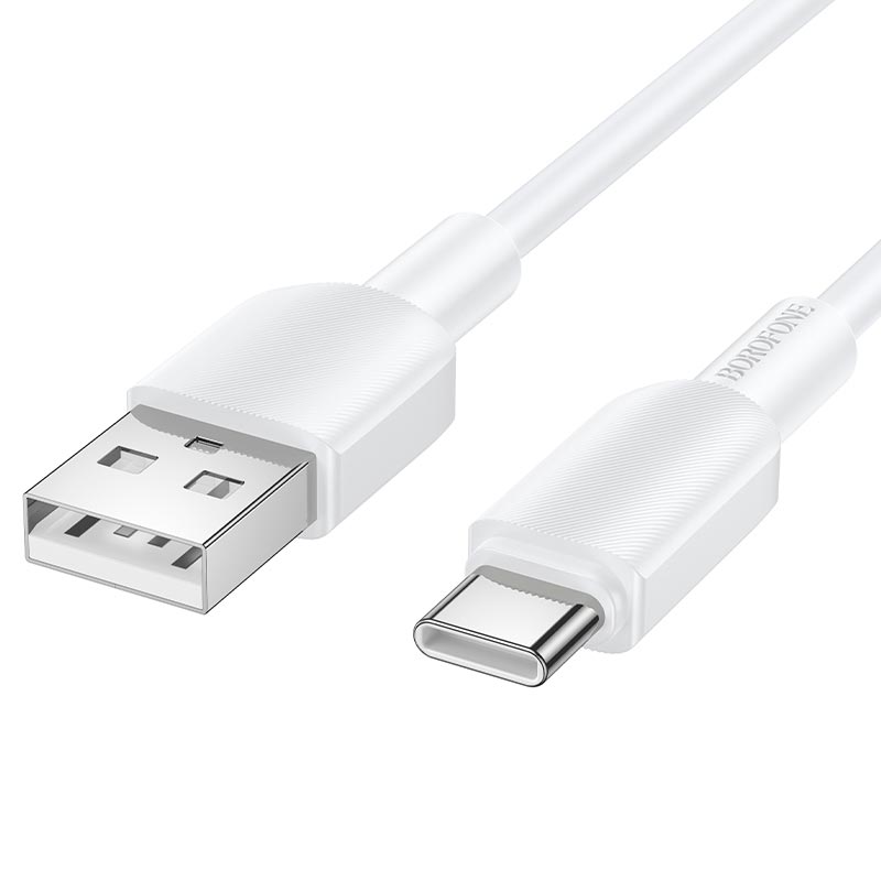 Кабель BOROFONE USB to Type-C Regalo PVC charging data cable BX127 |1m, 3A, 20pcs/can| white (6941991129797) Белый на картинке №5