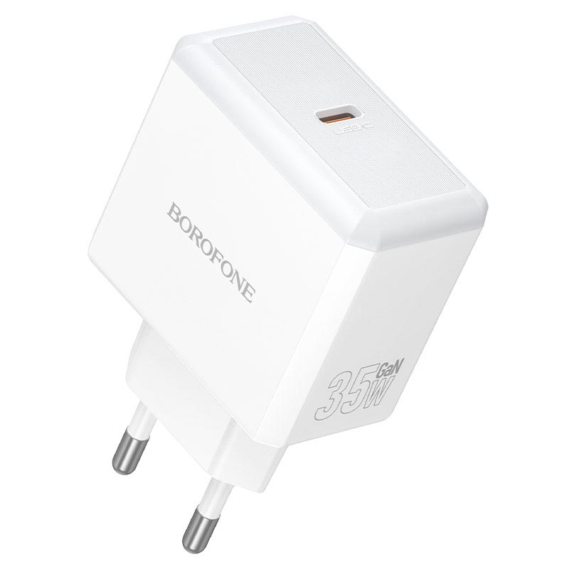 Адаптер мережевий BOROFONE Energy single port charger BA114A |1Type-C, PD35W/QC, 3A| white (6941991129698) Білий на малюнкі №1