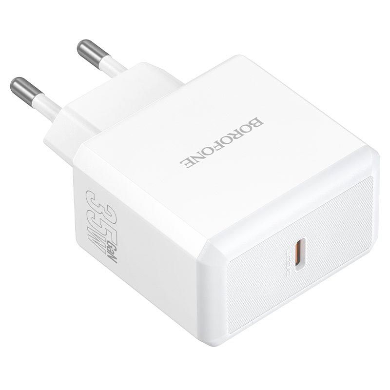 Адаптер мережевий BOROFONE Energy single port charger BA114A |1Type-C, PD35W/QC, 3A| white (6941991129698) Білий на малюнкі №9