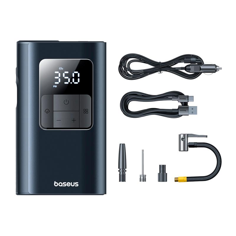 Портативный компрессор для автомобиля Baseus PrimeTrip VA1 Wired and Wireless 2-in-1 Tire Inflator |20000r/min, 75W| black (C11169001121-00) Черный на картинке №1