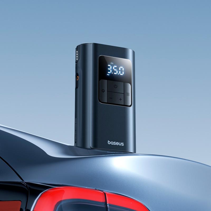 Портативный компрессор для автомобиля Baseus PrimeTrip VA1 Wired and Wireless 2-in-1 Tire Inflator |20000r/min, 75W| black (C11169001121-00) Черный на картинке №7
