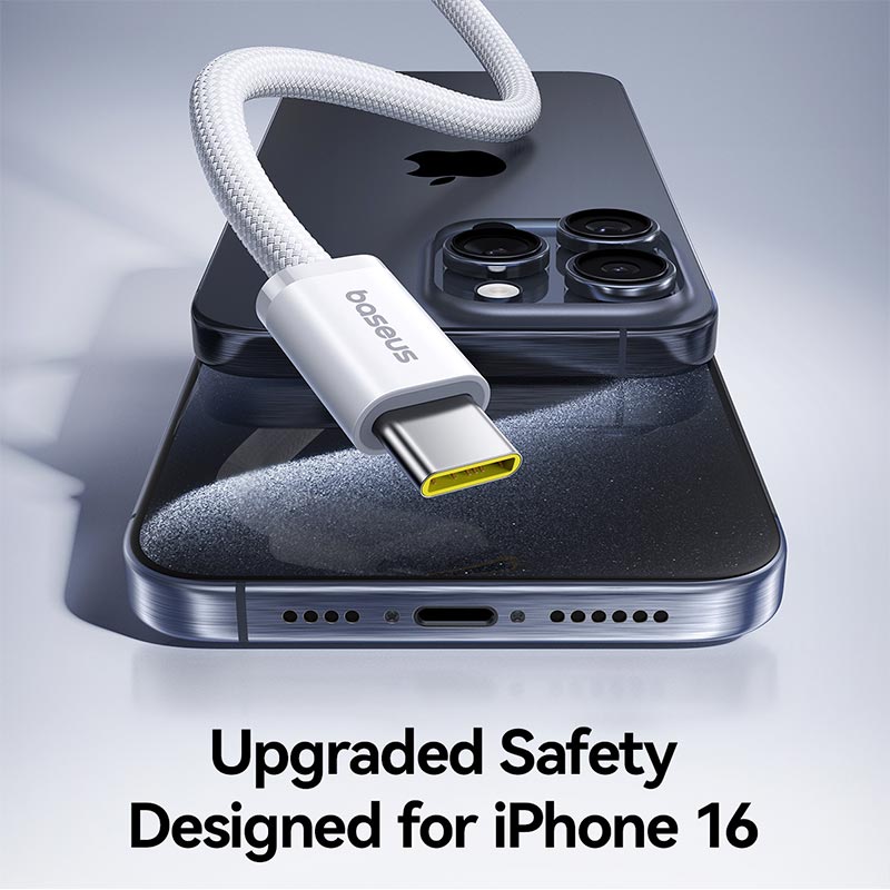 Кабель Baseus Dynamic 4 Fast Charging Data Cable USB-C to USB-C |100W, 1m| white (P10381400211-00) Белый на картинке №9