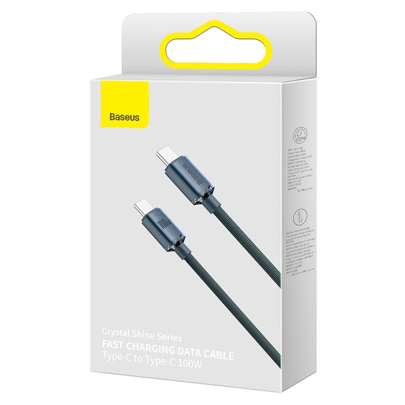 Кабель Baseus Type-C to Type-C Crystal Shine Series Fast Charging Data Cable |2m, 100W| black (CAJY000701) Чорний на малюнкі №2