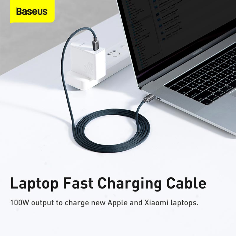 Кабель Baseus Type-C to Type-C Crystal Shine Series Fast Charging Data Cable |2m, 100W| black (CAJY000701) Чорний на малюнкі №6