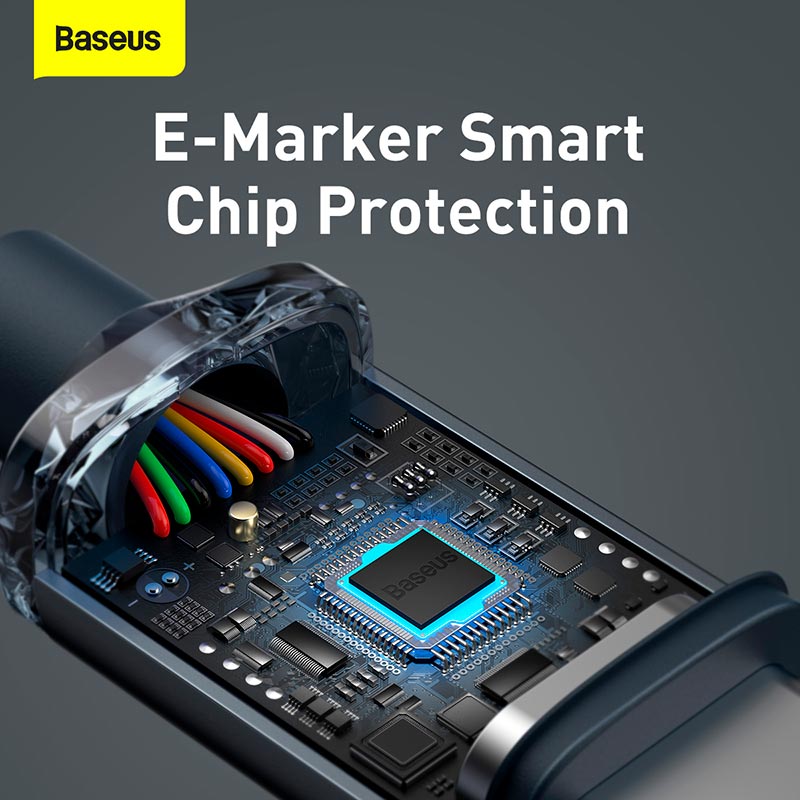 Кабель Baseus Type-C to Type-C Crystal Shine Series Fast Charging Data Cable |2m, 100W| black (CAJY000701) Чорний на малюнкі №7
