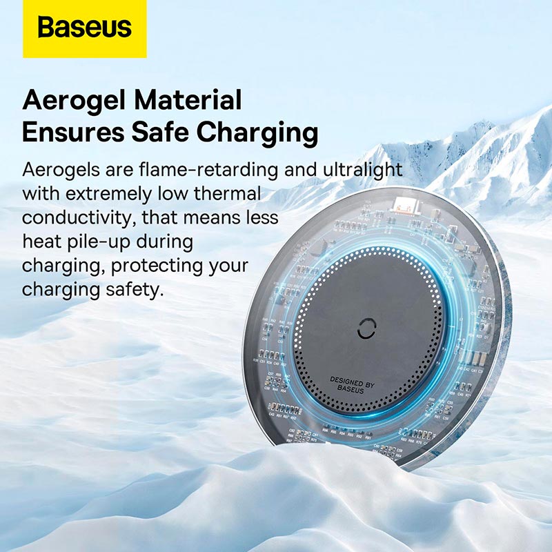 Зарядка Qi Baseus Simple 2 Wireless Charger 15W Cluster Black (Cable Type-C To Type-C 24W 12V/2A 1m) black (CCJJ050001) Черный на картинке №12