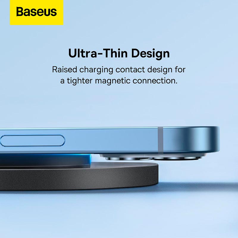 Зарядка Qi Baseus Simple 2 Wireless Charger 15W Cluster Black (Cable Type-C To Type-C 24W 12V/2A 1m) black (CCJJ050001) Черный на картинке №2