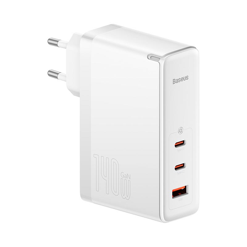 Адаптер мережевий Baseus Type-C to Typc-C cable GaN5 Pro Fast Charger |1USB/2Type-C, PD/QC, 140W/5A| white (CCGP100202) Білий на малюнкі №8