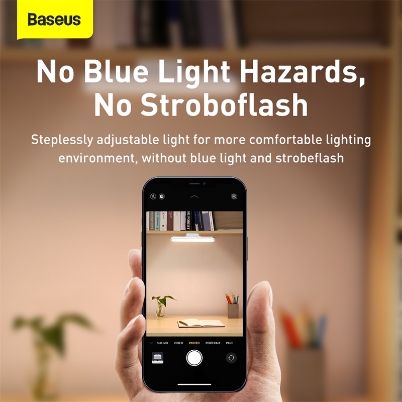 Универсальная лампа Baseus Magnetic Stepless Dimming Charging Desk Lamp Pro |5W, 1800mAh, 24h| white (DGXC-02) Белый на картинке №11