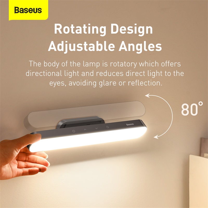 Универсальная лампа BASEUS Magnetic Stepless Dimming Charging Desk Lamp |4.5W, 1800mAh, 4-24h| grey (DGXC-C0G) Серый на картинке №3