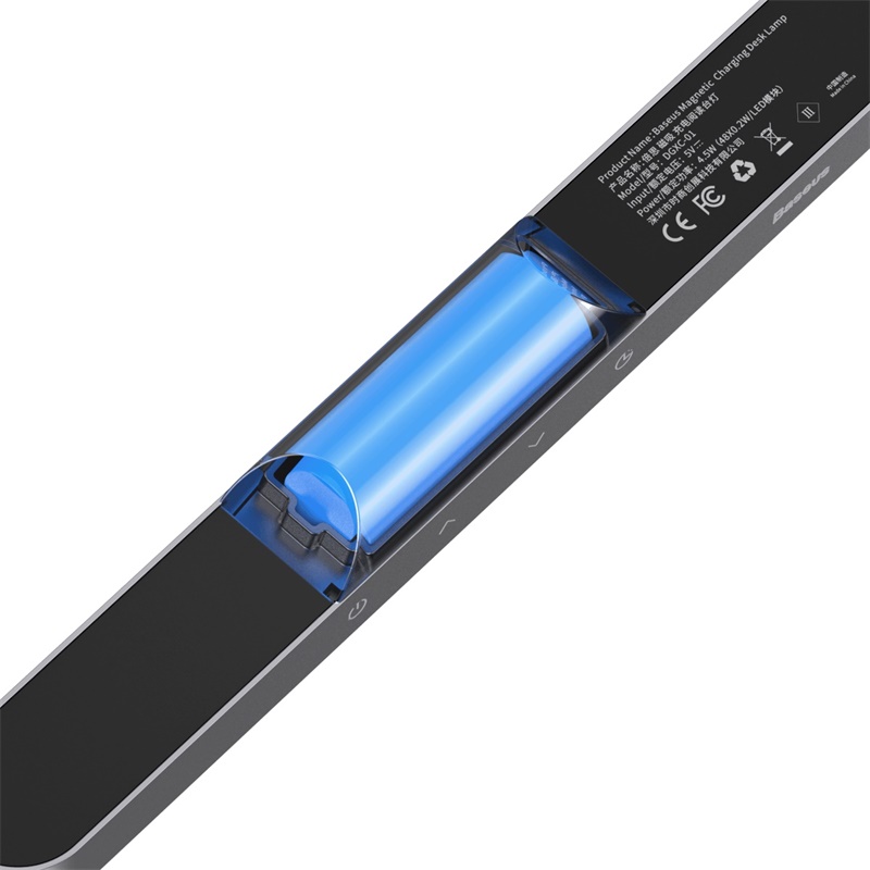 Универсальная лампа BASEUS Magnetic Stepless Dimming Charging Desk Lamp |4.5W, 1800mAh, 4-24h| grey (DGXC-C0G) Серый на картинке №4