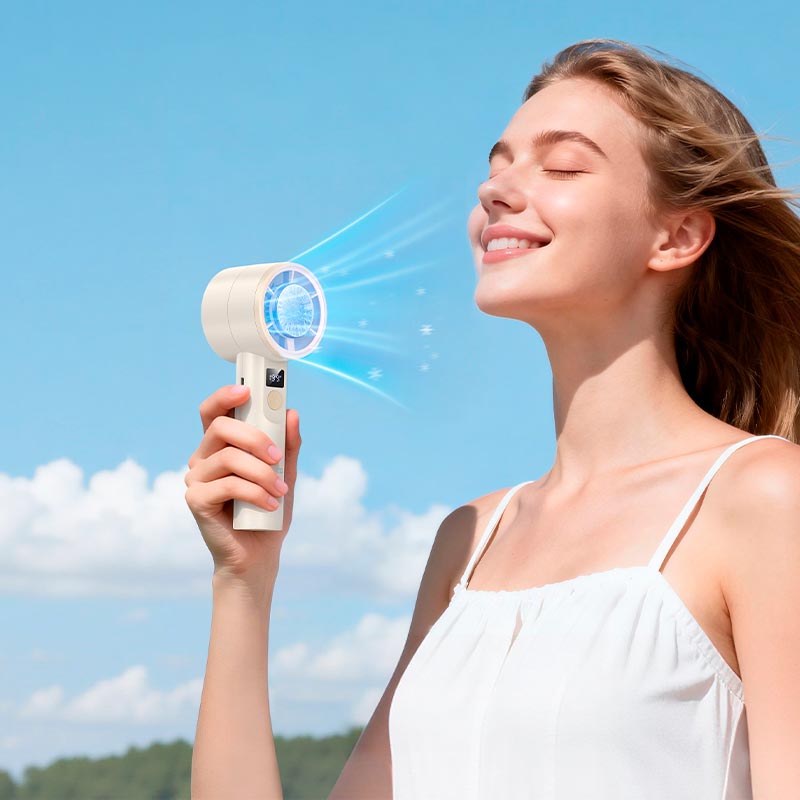 Вентилятор Hoco Ice pack series handheld fan HX612 |200 Levels, 60dB, 1-4h| black (6942007683401) Чорний на малюнкі №4