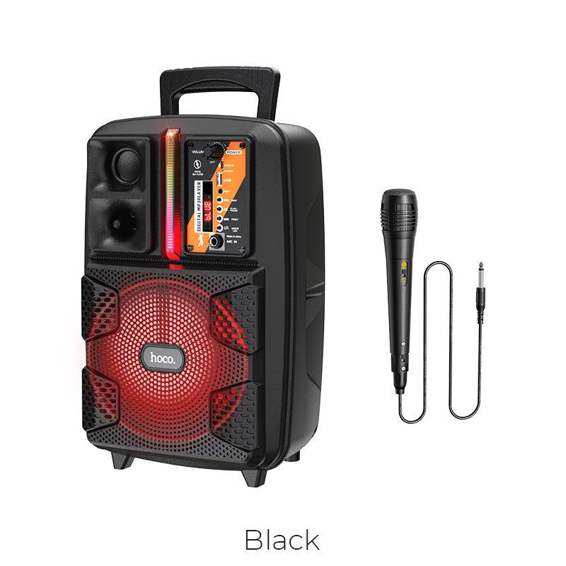 Акустика-караоке HOCO Dancer outdoor wireless speaker BS37 |3Hours, BT5.0, TWS, AUX/FM/USB| black (6931474727602) Чорний на малюнкі №2